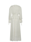 Safiya Jacquard Chiffon Long Sleeve Maxi Dress