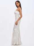 Raphaela White Floral Strapless Mermaid Wedding Dress