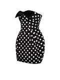 TAHIRA BLACK POLKA DOT MINI DRESS