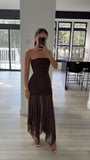 STRAPLESS MESH MAXI DRESS