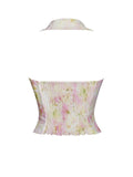 Lauren Pink Floral Print Ruched Back Suit Vest