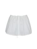 Wavie White Cotton Poplin Adjustable Tie Skort