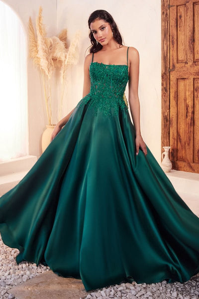 EMERALD LACE DETAIL BALL GOWN – SHOP DDMINE