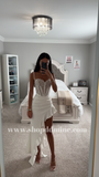 ABITO LUNGO CON CORSETTO IN PIZZO BIANCO JULIA