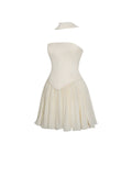 Valentina Butter Yellow Boned Curve Edge Mini Dress