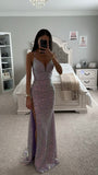 FITTED IRIDESCENT SEQUIN DRESS