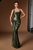 DROP WAIST SATIN GOWN