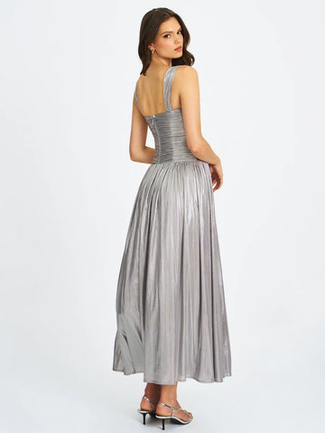 Palmer Silver Glitter Drop Waist Maxi Dress SHOP DDMINE Palmer Silver Glitter Drop Waist Maxi Dress SHOP DDMINE