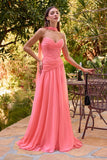 PLEATED BODICE A LINE GOWN