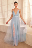 A LINE TULLE V NECK DRESS