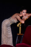 STRAPLESS CRYSTAL FITTED GOWN-PREORDER