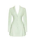Delia Pistachio Green Blazer Dress With Pleated