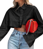 ASYMMETRICAL BUTTON UP CROP TOP