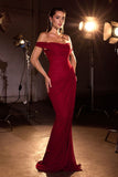 OFF SHOULDER MESH CORSET GOWN