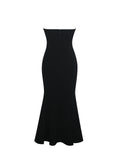 Saige Black Maxi Dress With Ivory Bow Bustline