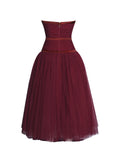 MABEL DROP WAIST LAYERED MIDI PUFFY DRESS