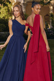 ONE SHOULDER CHIFFON DRESS