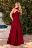 PLEATED BODICE A LINE GOWN