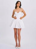 MINI ABITO BUSTIER IN PIZZO BIANCO SASHA 