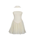 Valentina Butter Yellow Boned Curve Edge Mini Dress