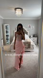 ROBE LONGUE CORSET EN DENTELLE ROSE JULIA