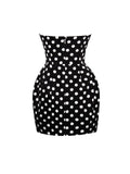 TAHIRA BLACK POLKA DOT MINI DRESS