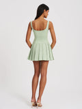 TALA PISTACHIO SLEEVELESS PLEAT MINI DRESS