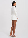 Oaklyn White Pleated Mini Skort