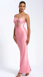 ROBE MAXI EN DENTELLE ROSE SAUMON ZINA