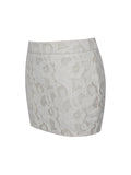 Wendy Beige Cotton Lace Low-Rise Mini Skirt
