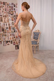 SEQUIN REMOVABLE SLEEVE GOWN