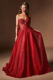 SCULPTED DANGLE STRAP BALL GOWN