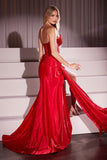 STRAPLESS STRETCH TAFFETA FITTED GOWN