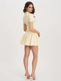 Odelie Yellow Drop Waist Seersucker Full Skirt