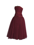 MABEL DROP WAIST LAYERED MIDI PUFFY DRESS