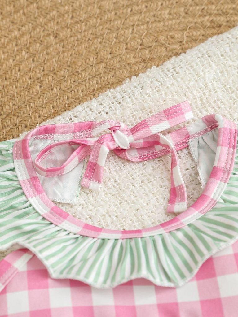 Children's Watermelon Gingham Ruffle One-Piece – SHOP DDMINE