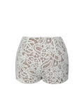 Rosanne Cream Cotton Crochet Shorts