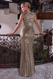 SEQUIN GOWN WITH REMOVABLE CAPE - PREORDER