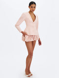Savannah Tulip Pink Peplum Blazer
