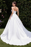 ABITO DA SPOSA IN RASO SENZA SPALLINE