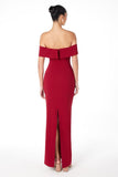 OFF SHOULDER BACK SLIT GOWN
