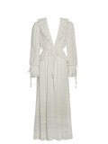 Safiya Jacquard Chiffon Long Sleeve Maxi Dress