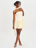 Valentina Butter Yellow Boned Curve Edge Mini Dress