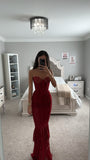 ROBE LONGUE CORSET EN DENTELLE BORDEAUX QUENNELL