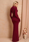 LONG SLEEVE RUCHED MAXI DRESS