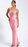 ROBE MAXI EN DENTELLE ROSE SAUMON ZINA