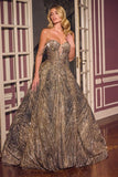 SCULPTED DANGLE STRAP BALL GOWN
