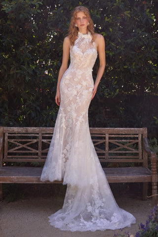LACE HALTER MERMAID WEDDING DRESS - PREORDER