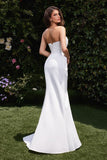 ABITO IN CHIFFON SENZA SPALLINE BIANCO SPORCO