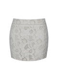 Wendy Beige Cotton Lace Low-Rise Mini Skirt